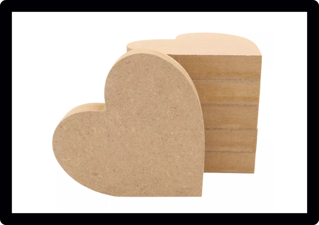 Set Of 10 Heart Nursery Craft Tag Embellishments Decoration Crafting Shapes Blanks