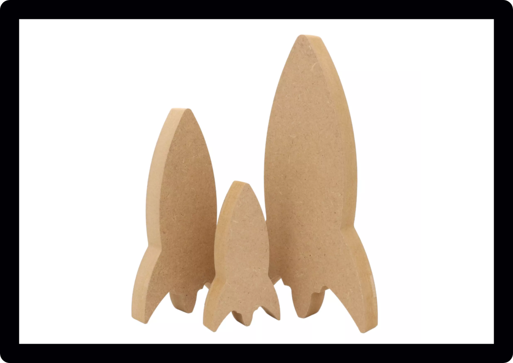 Set Of 10 Rocket Nursery Craft Tag Embellishments Decoration Crafting Shapes Blanks