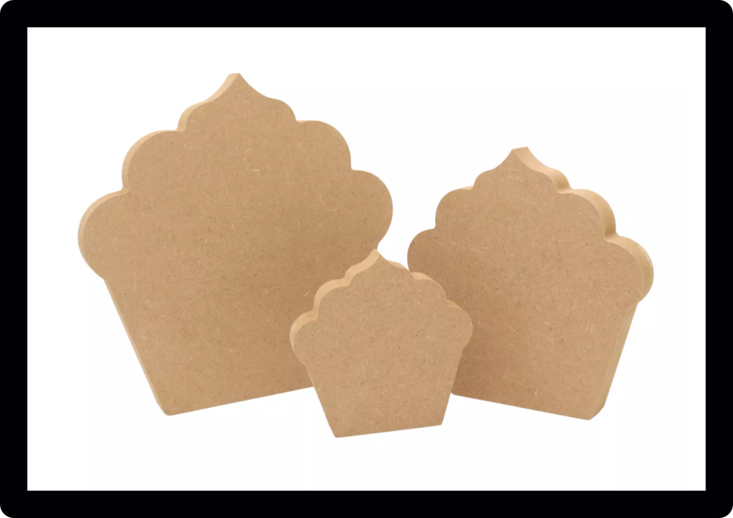 Set Of 10 Cupcake muffins Nursery Craft Tag Embellishments Decoration Crafting Shapes Blanks