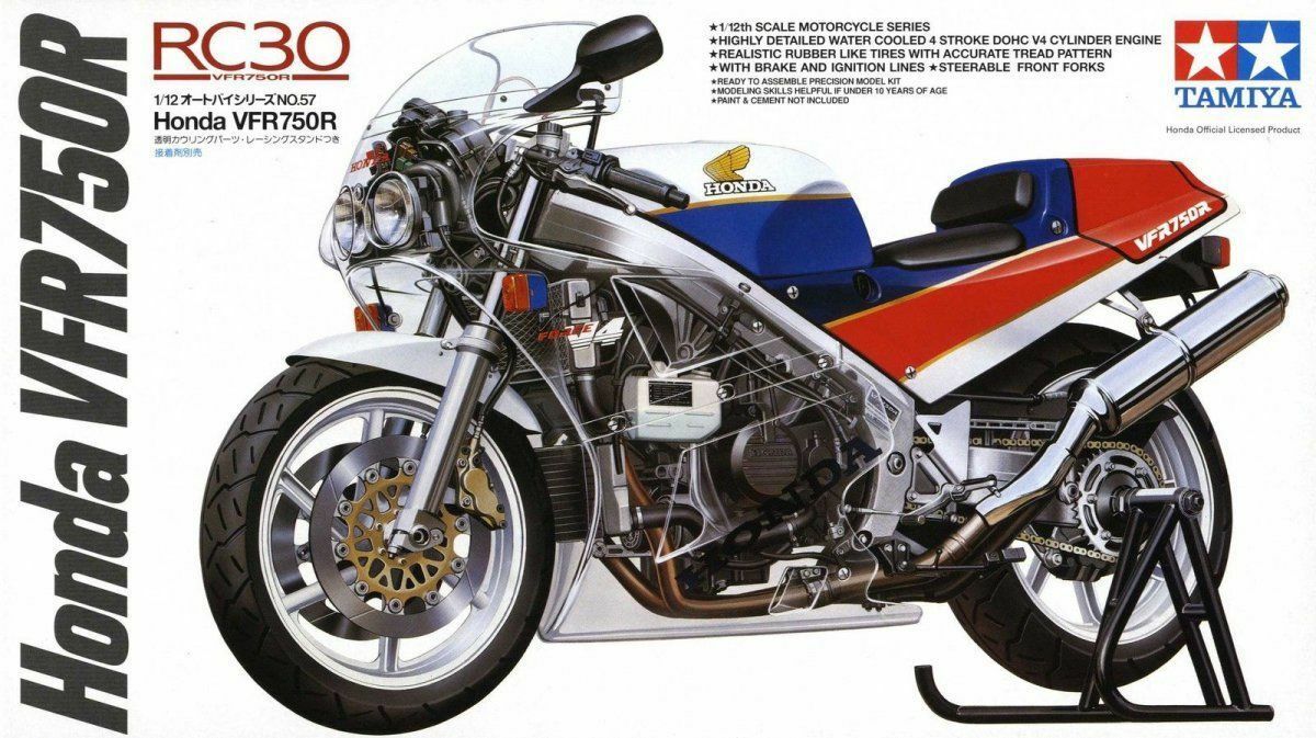Tamiya 1/12 HONDA VFR750R Scale Model Motorbike kit 14057