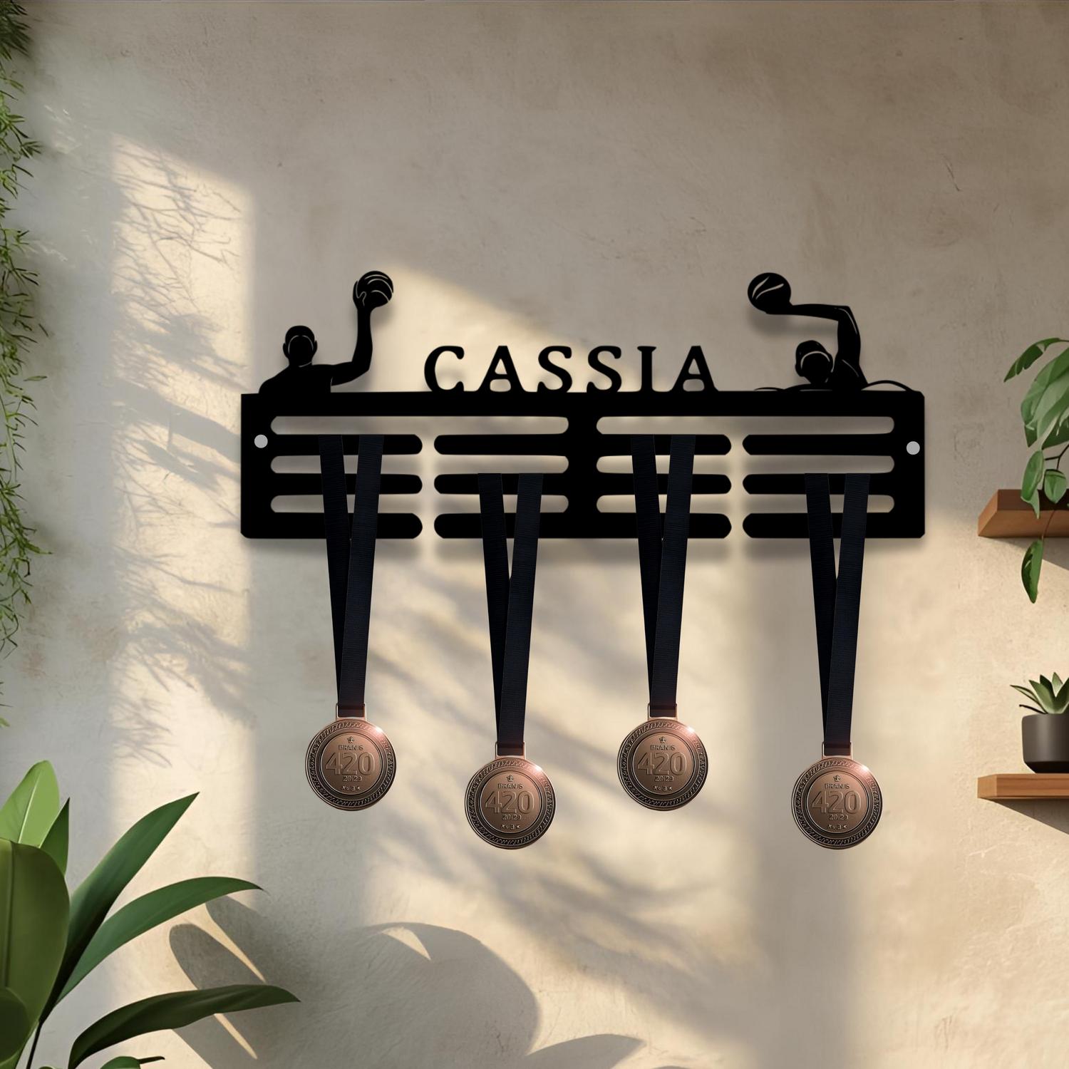 Personalised Water Polo Medal Hanger