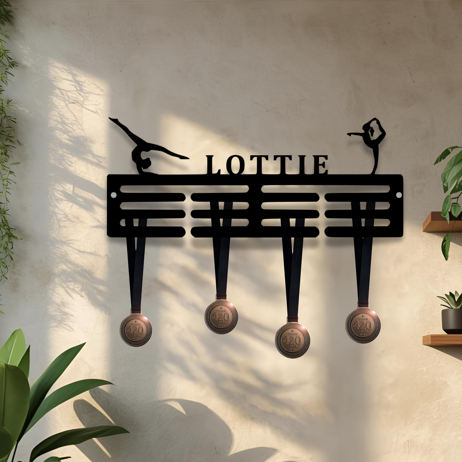 Personalised Medal Hanger Medal Holder Wall Display Rack Dance Gymnastics