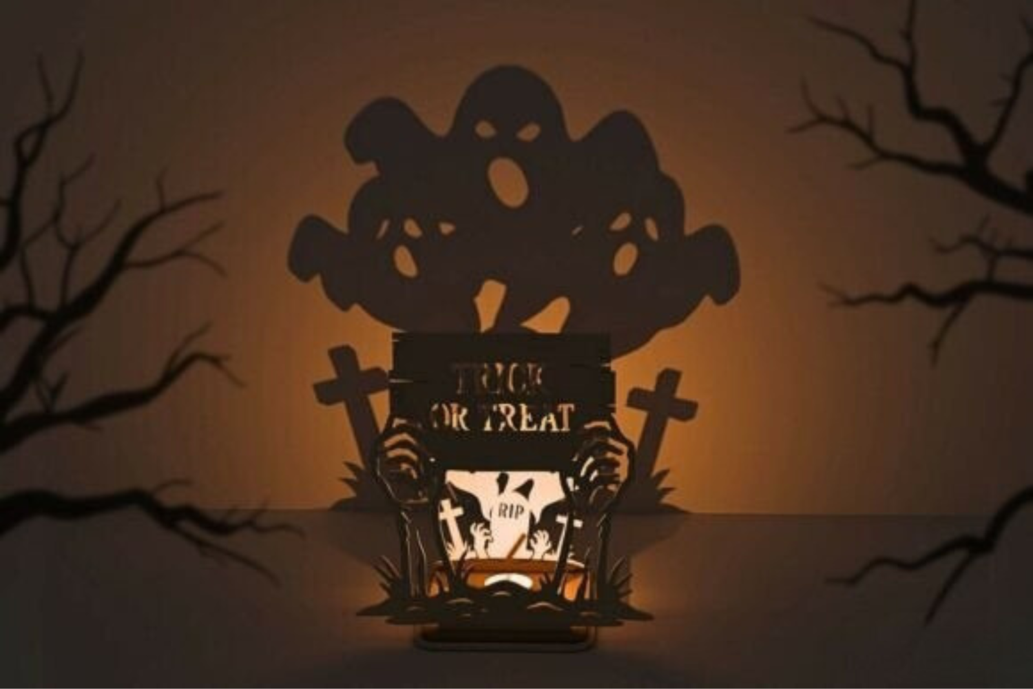 Halloween Haunted House Candle Holder Lantern