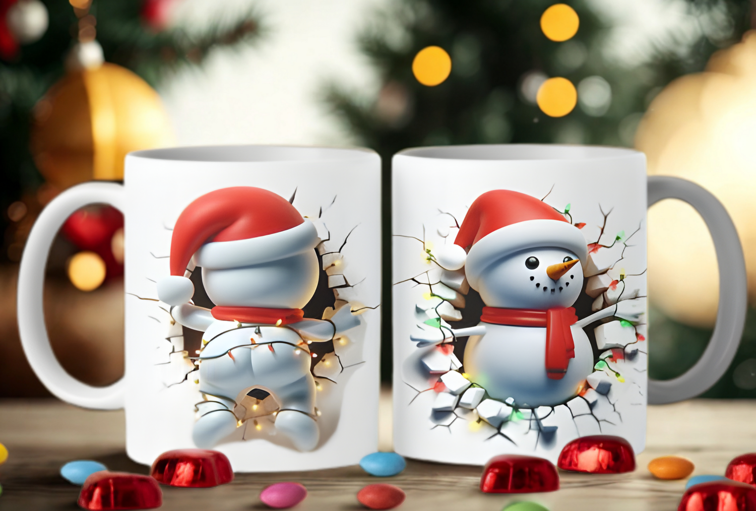 Cute Snowman Bum Christmas Mug