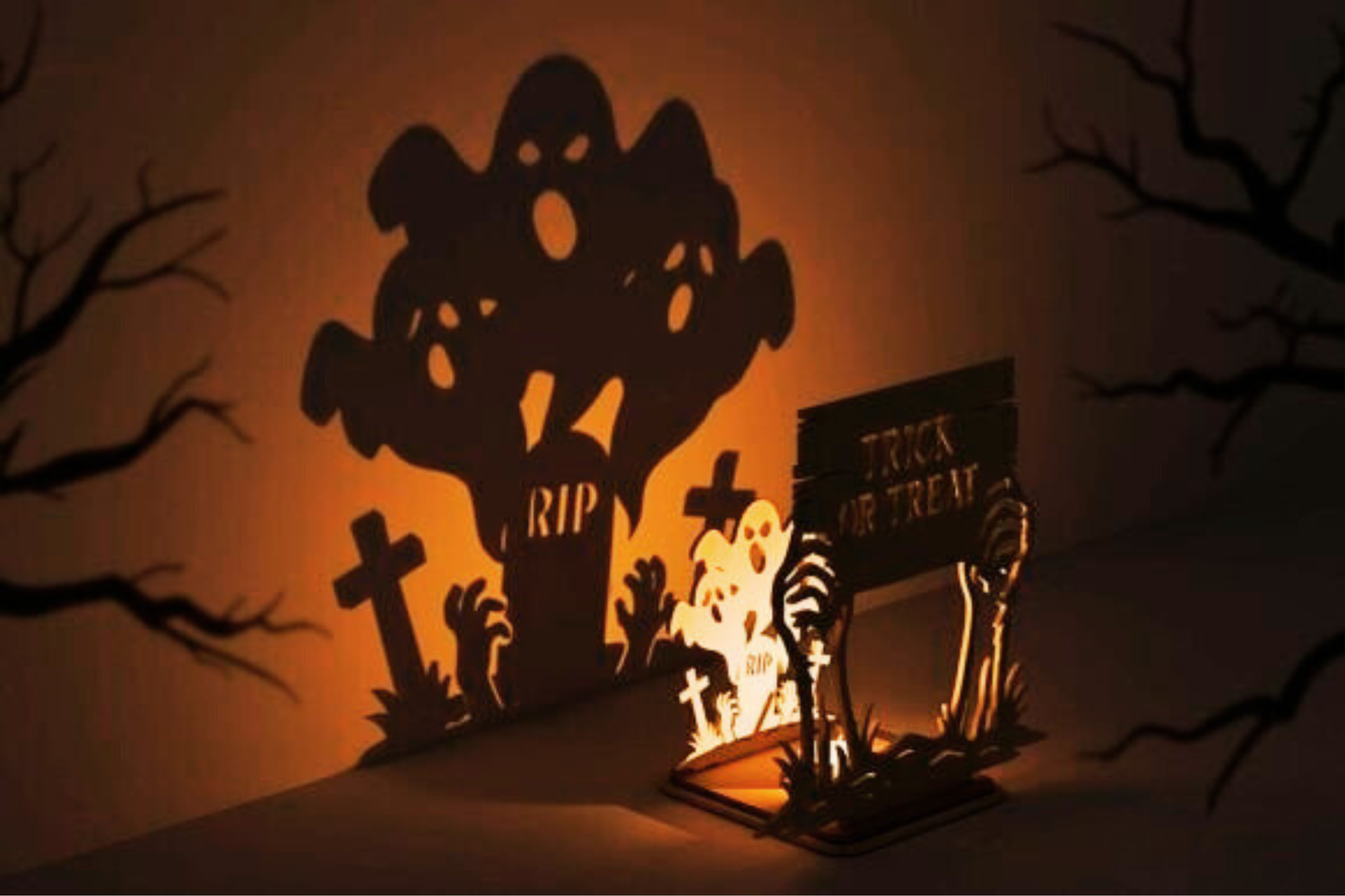 Halloween Haunted House Candle Holder Lantern