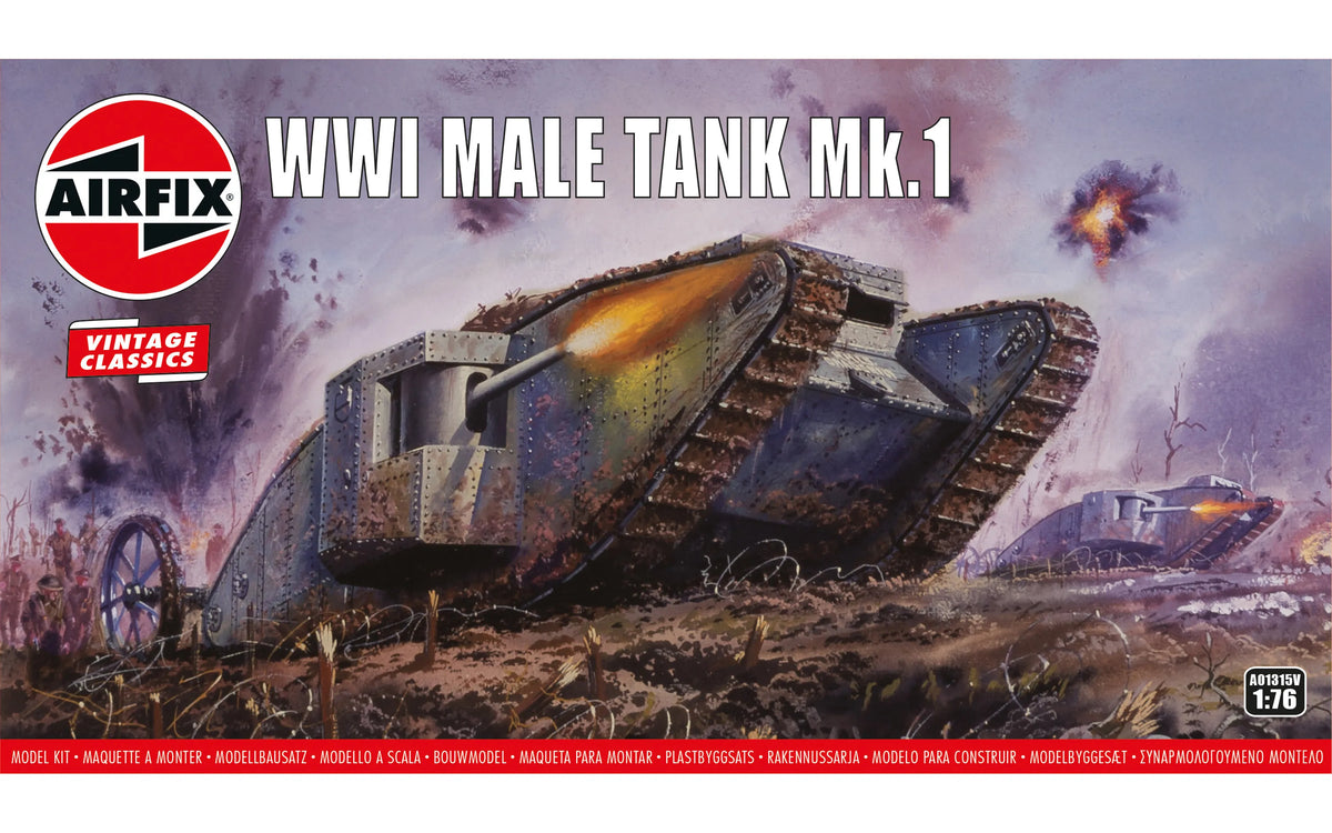 Airfix 1/72 WWI Male Tank Mk.I Military Scale Model Kit