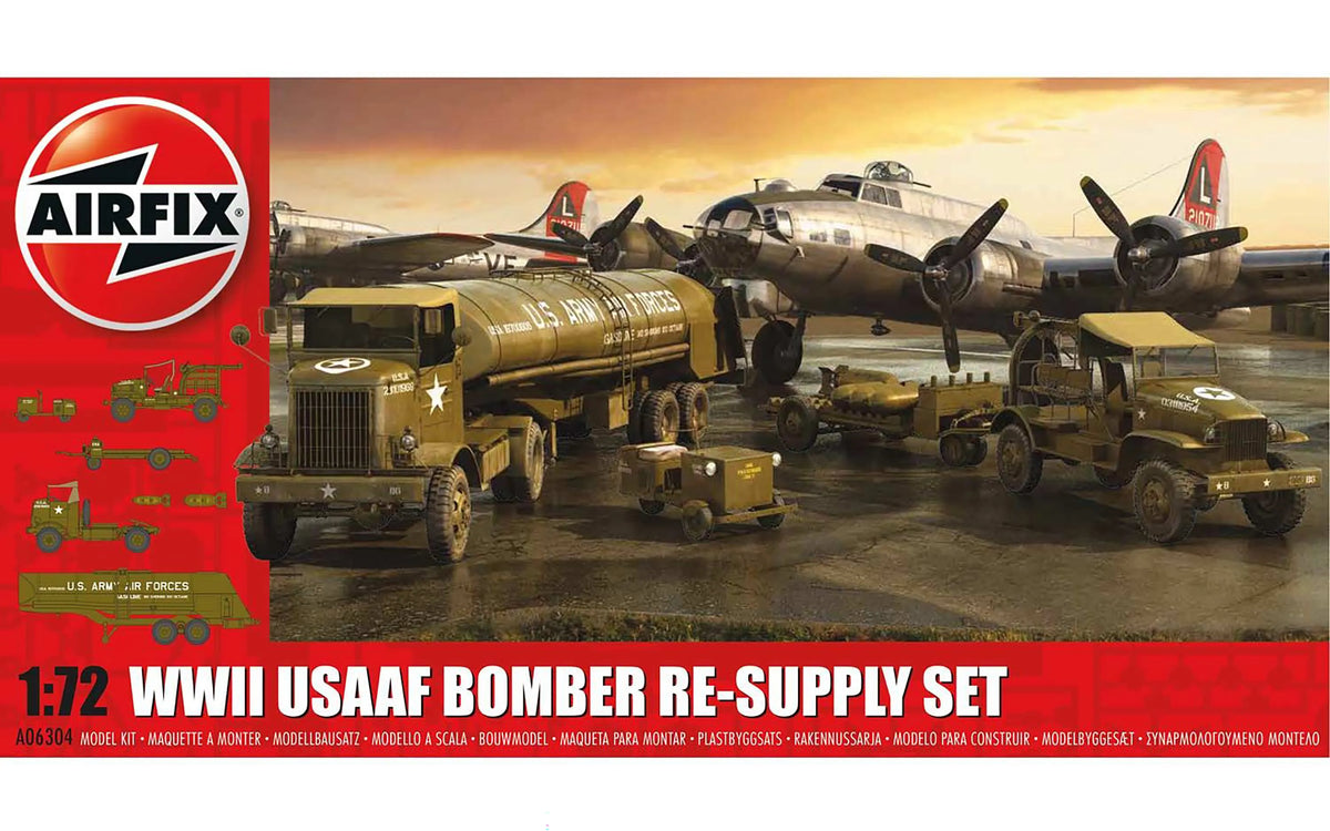 Airfix 1/72 WWII USAAF 8th Air Force Bomber Resupply Set military Scale Model Kit