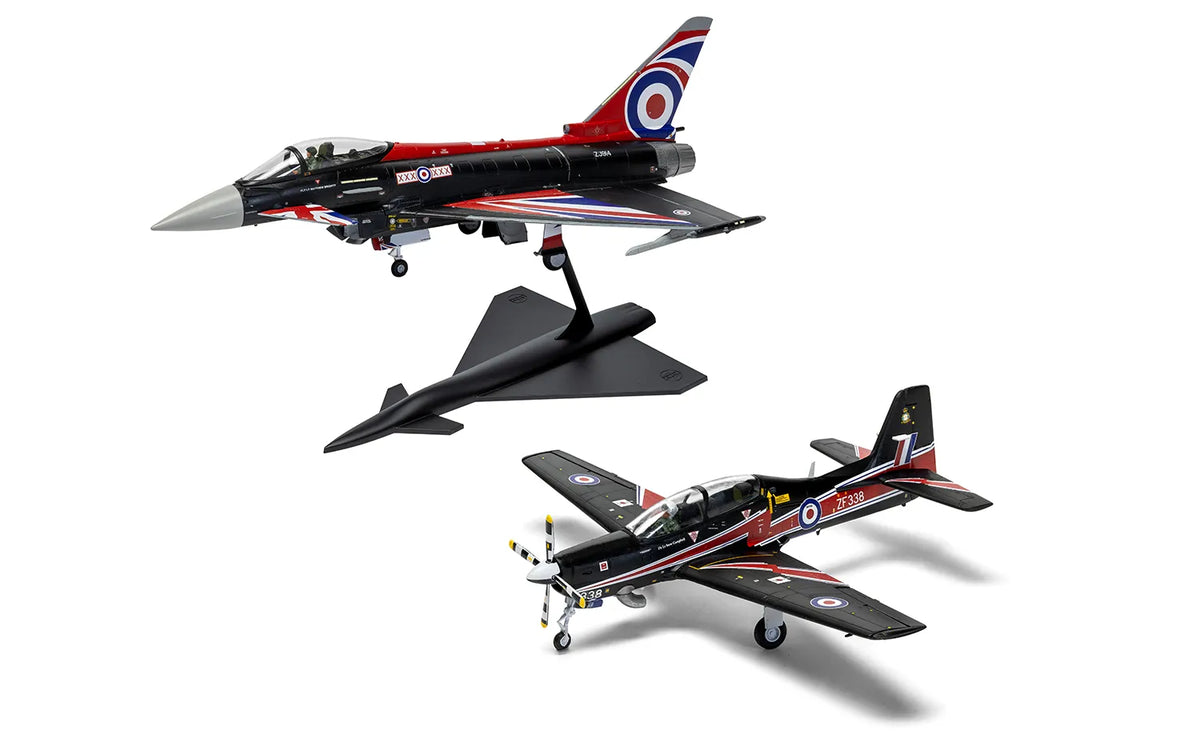 Airfix 1/72 Eurofighter Typhoon FGR.4 (Blackjack) + Shorts Tucano T.1 (Twin Pack) Scale model kit