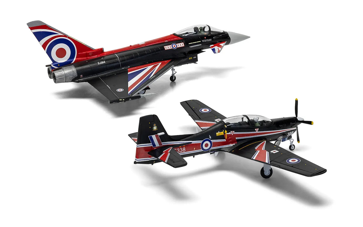 Airfix 1/72 Eurofighter Typhoon FGR.4 (Blackjack) + Shorts Tucano T.1 (Twin Pack) Scale model kit