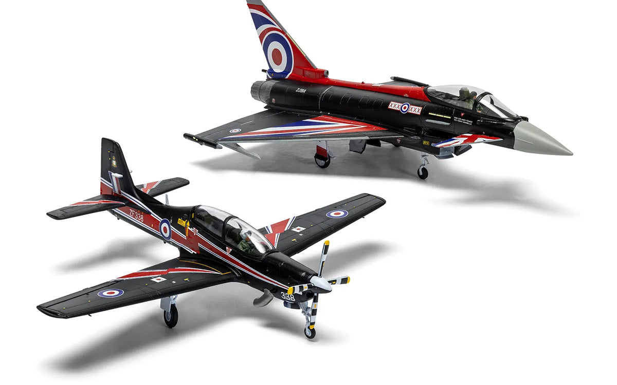 Airfix 1/72 Eurofighter Typhoon FGR.4 (Blackjack) + Shorts Tucano T.1 (Twin Pack) Scale model kit