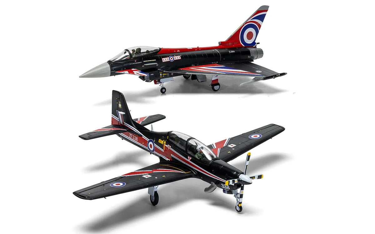 Airfix 1/72 Eurofighter Typhoon FGR.4 (Blackjack) + Shorts Tucano T.1 (Twin Pack) Scale model kit