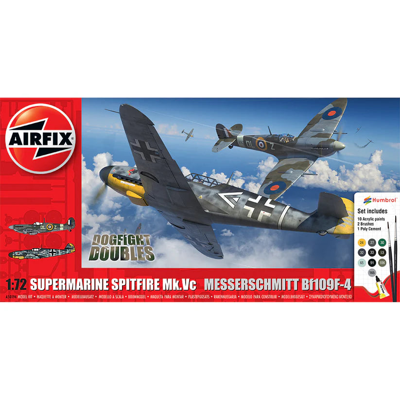 Airfix 1:72 A50194 Supermarine Spitfire Mk.Vc vs Bf109F-4 Dogfight Double Gift Set