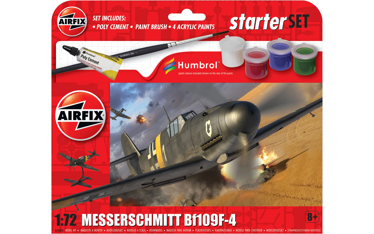Airfix 1/72 Starter Set Messerschmitt Bf-109 F-4 Aircraft Scale model Kit
