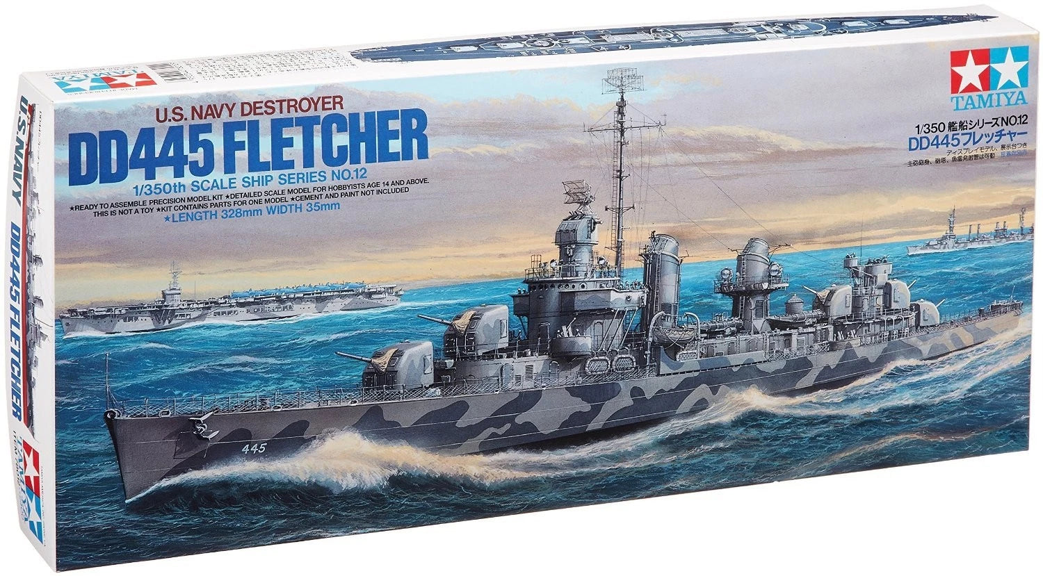 Tamiya 1/350 U.S. Navy DD445 Fletcher Destroyer Ship Scale Model Kit 78012