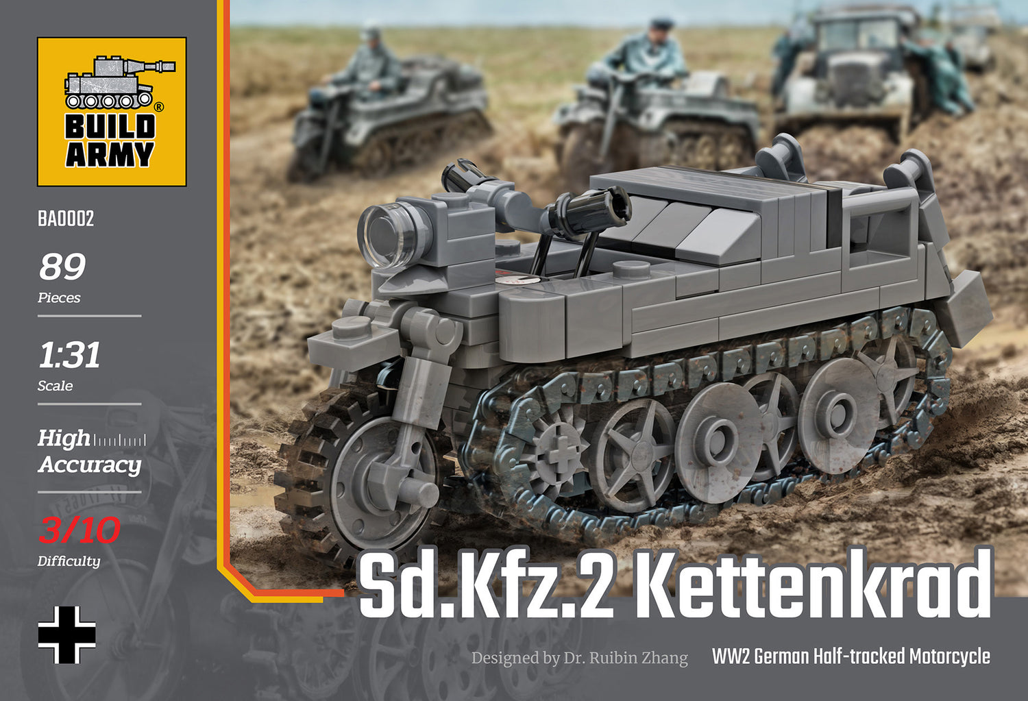 Kettenkrad Tracked Motorcycle Military Building Block Set