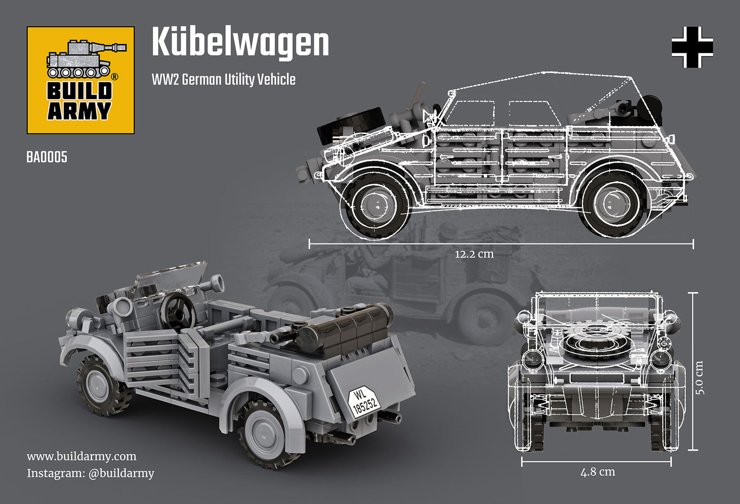 Kubelwagen Car Military Building Block Set
