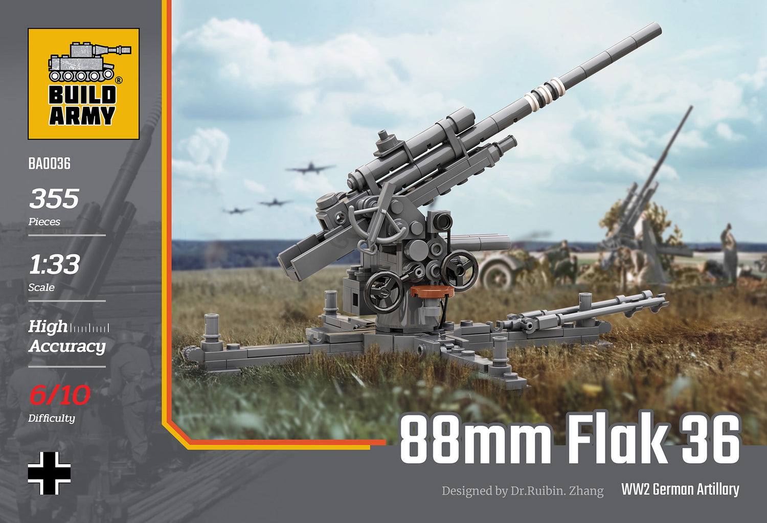 88mm Flak 36 Artillery Military Building Block Set
