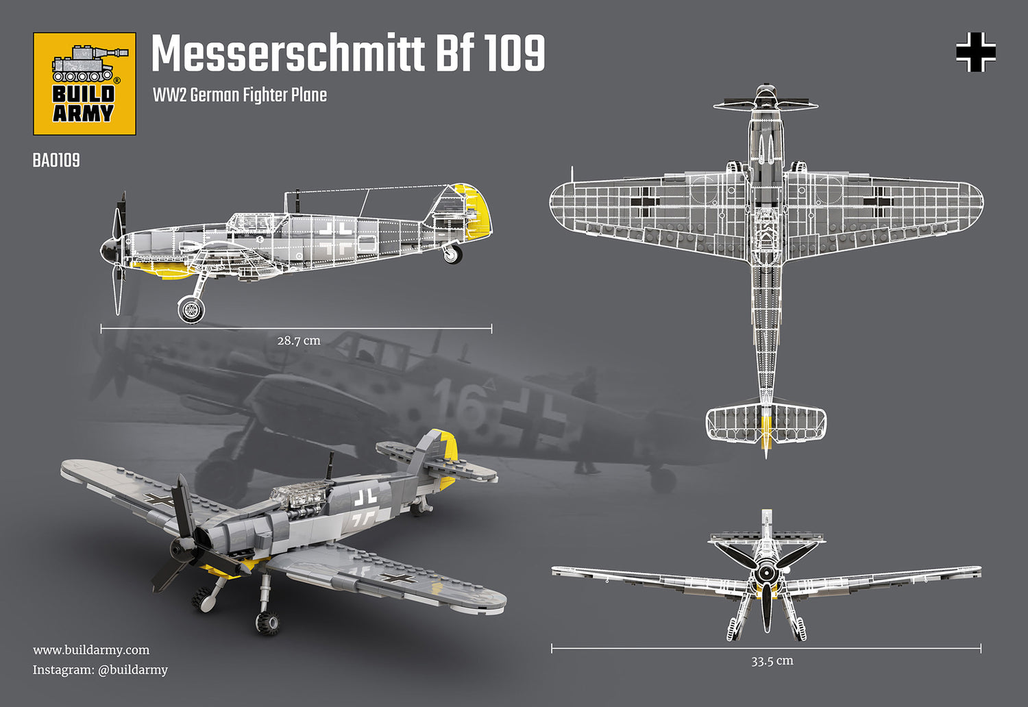 Messerschmitt Bf 109 Plane Military Building Block Set