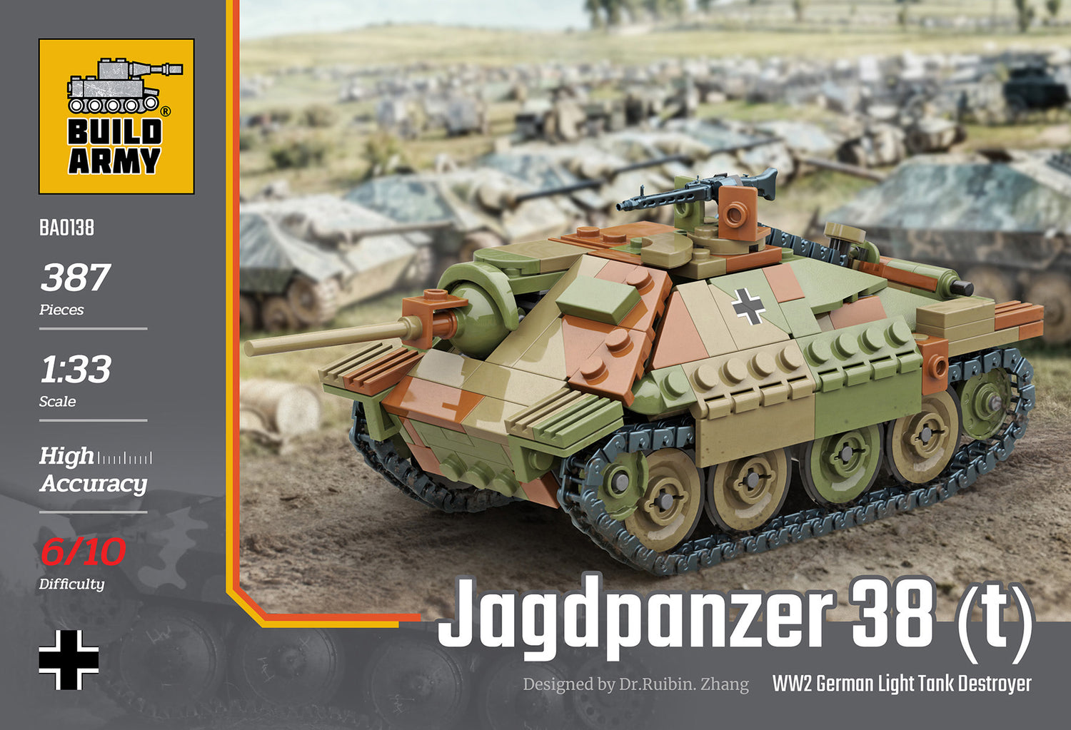 Jagdpanzer 38t Hetzer Light Tank Destroyer Building Block Set