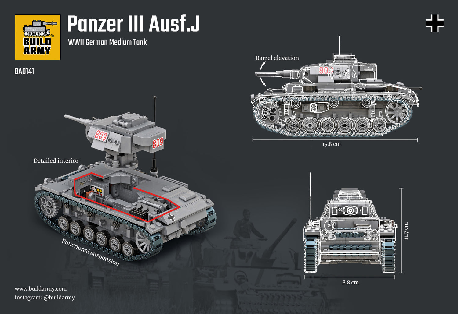 Panzer 3 Tank Building Block Set