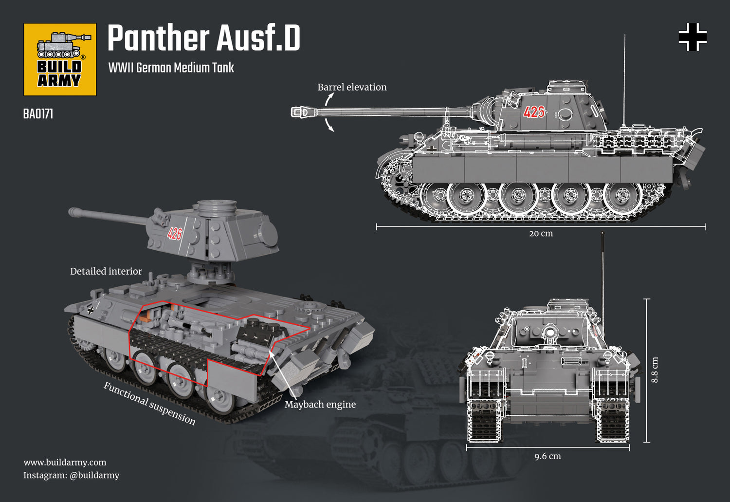 Panther Ausf D Buildamy Military Tank Building Block Set