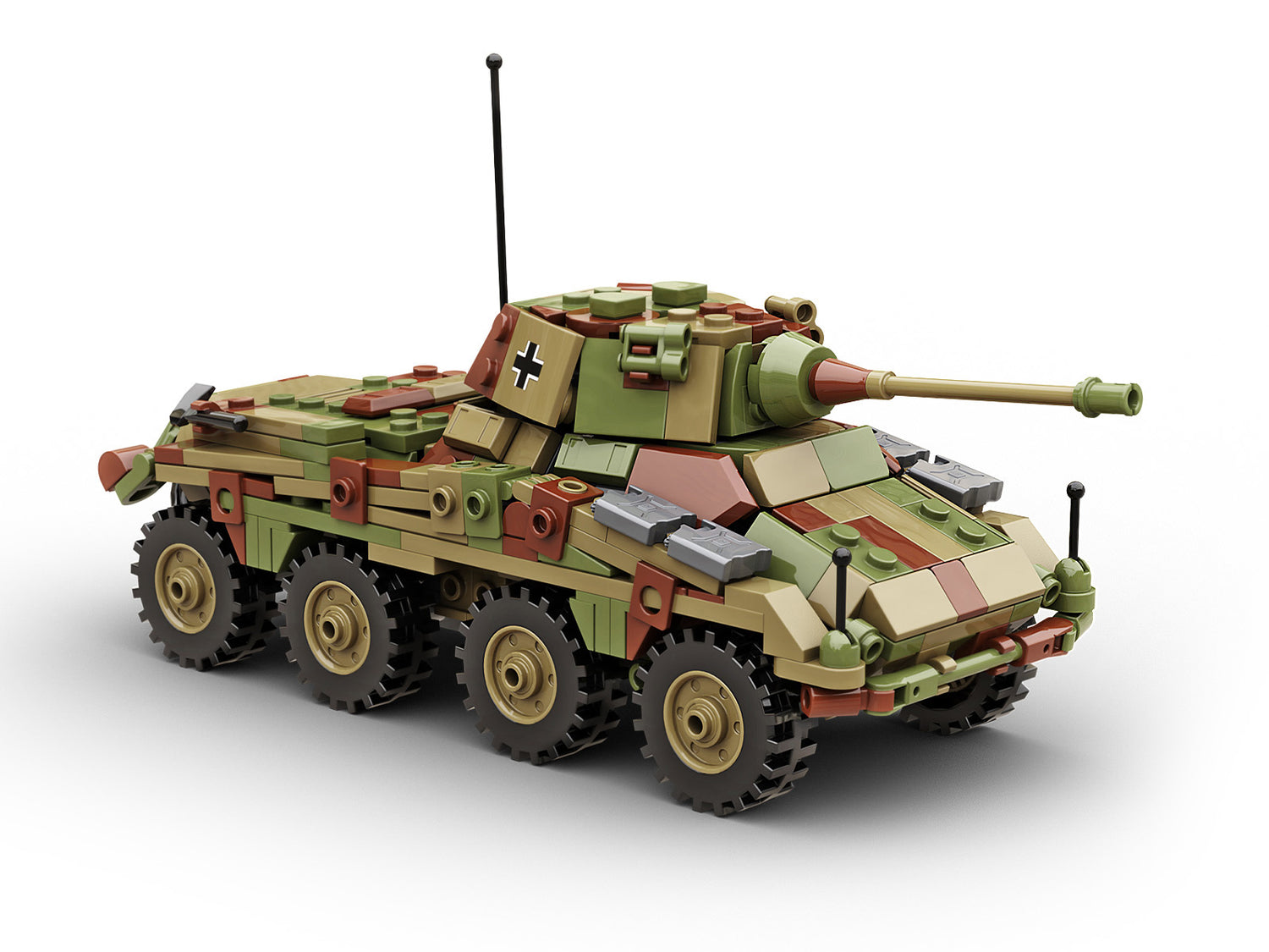 Build Army Sd.Kfz.234/2 Puma Tank 1:33 Brick Model 508pcs B0234C