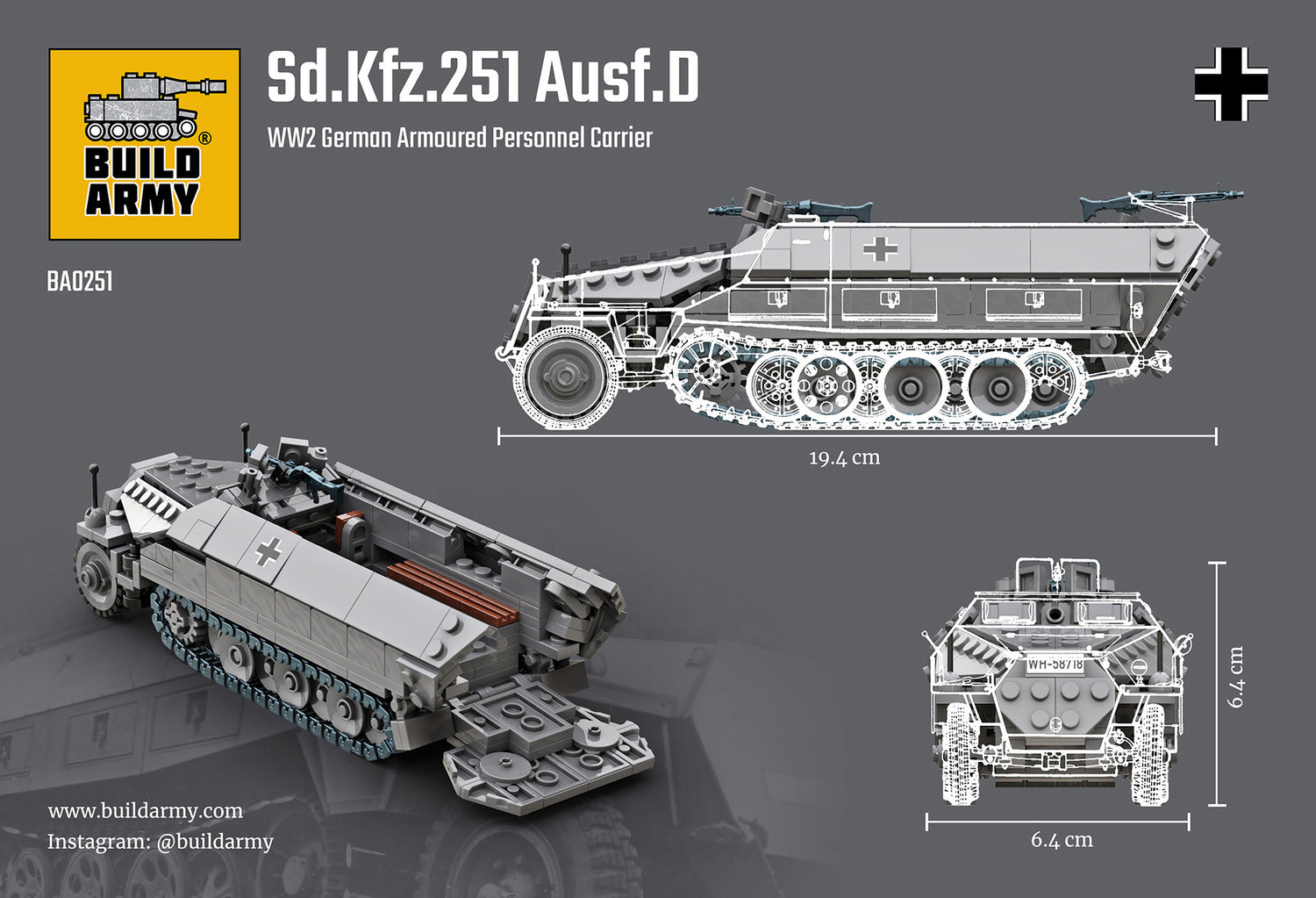 Sd. Kfz. 251 Ausf.D Buildamy Military Building Block Set