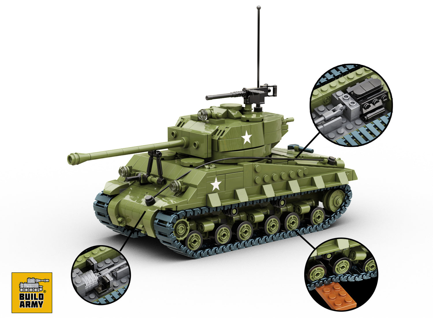 M4A3E8 Easy8 Buildamy Military Building Block Set