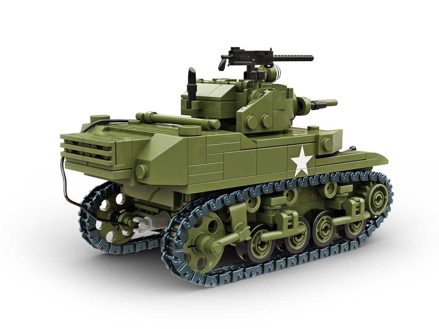 M5A1 Stuart Light Tank Buildamy Military Building Block Set