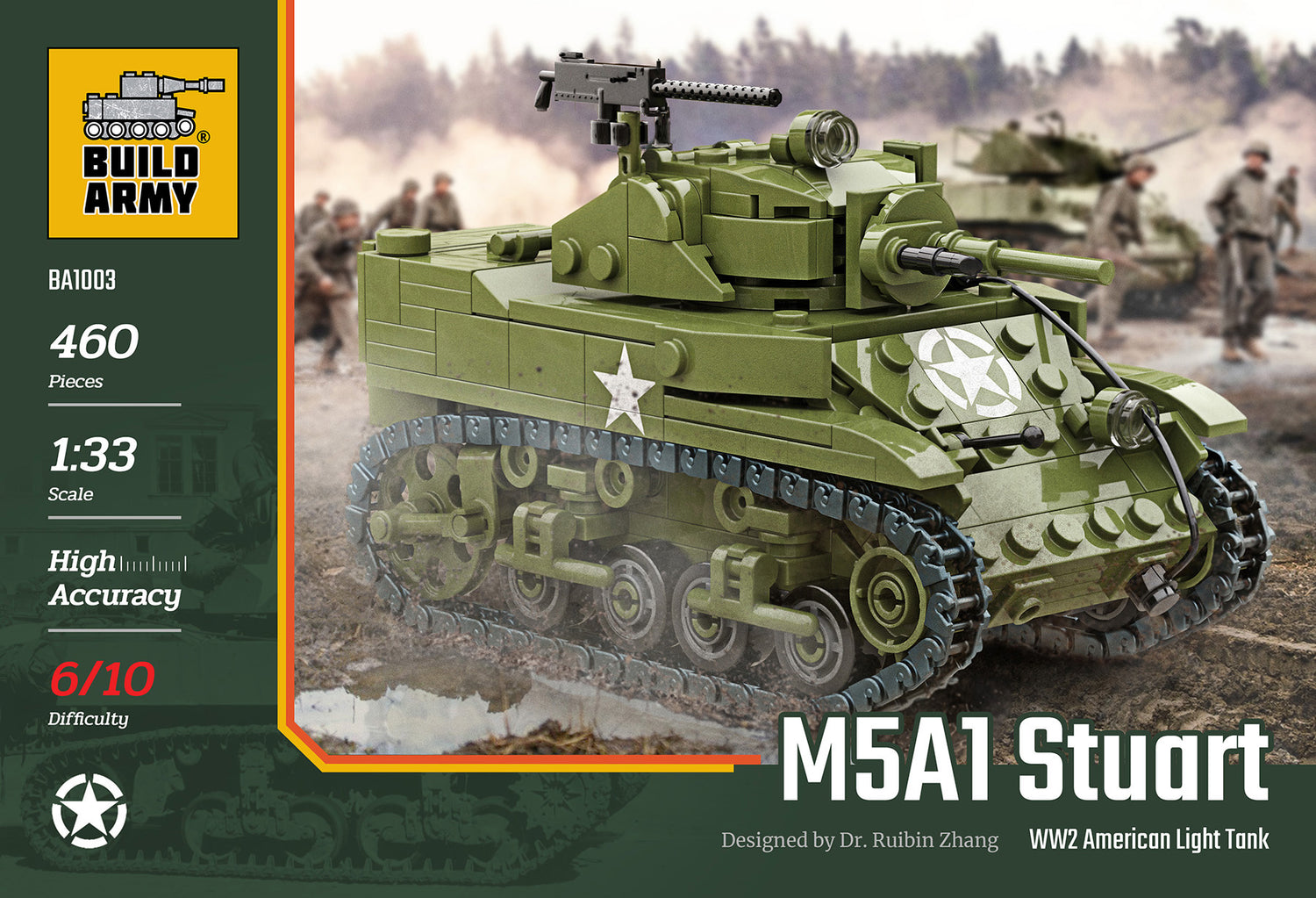 M5A1 Stuart Light Tank Buildamy Military Building Block Set