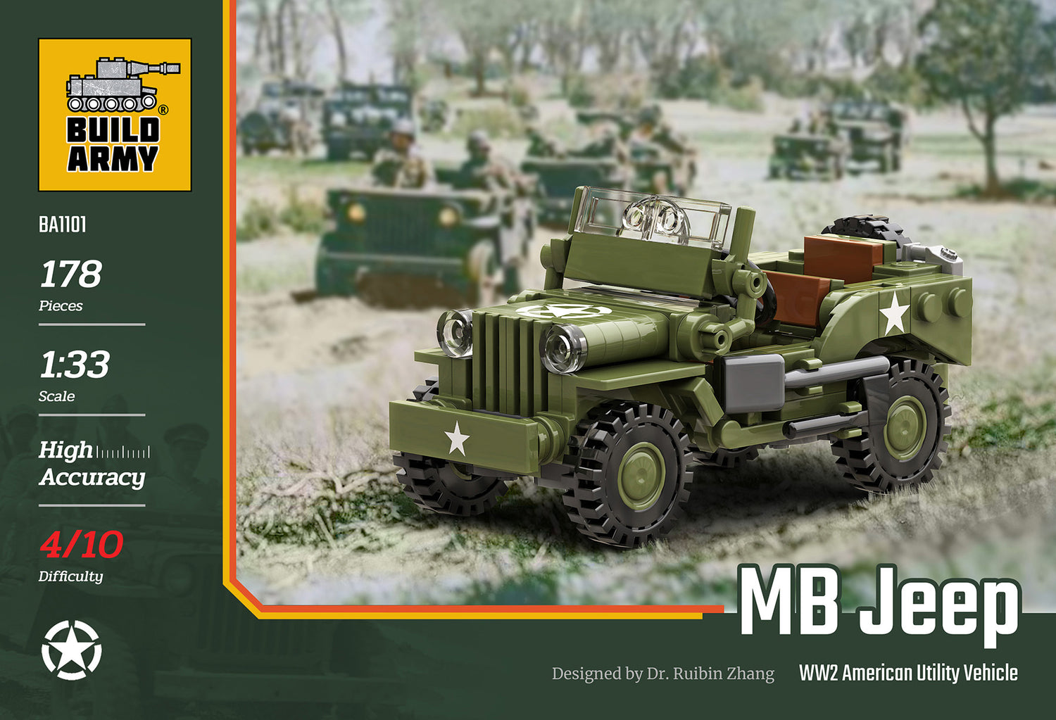 Willys MB Jeep Utility Vehicle Buildamy Military Building Block Set