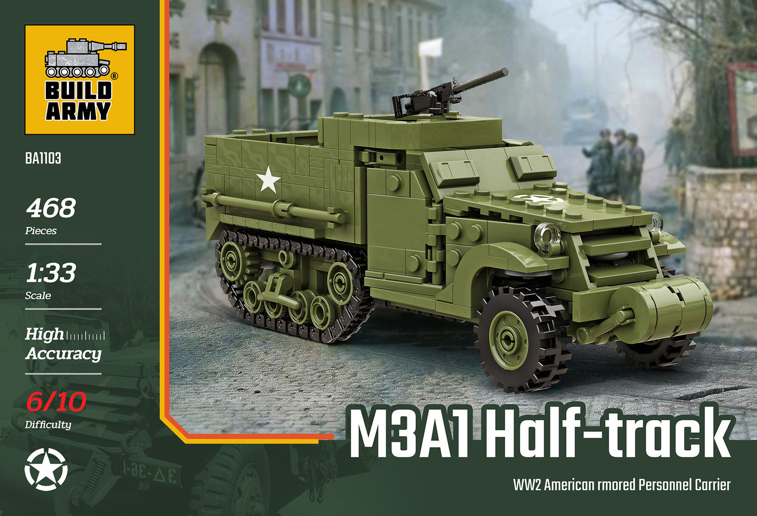 M3A1 Half-Track APC Buildamy Military Building Block Set