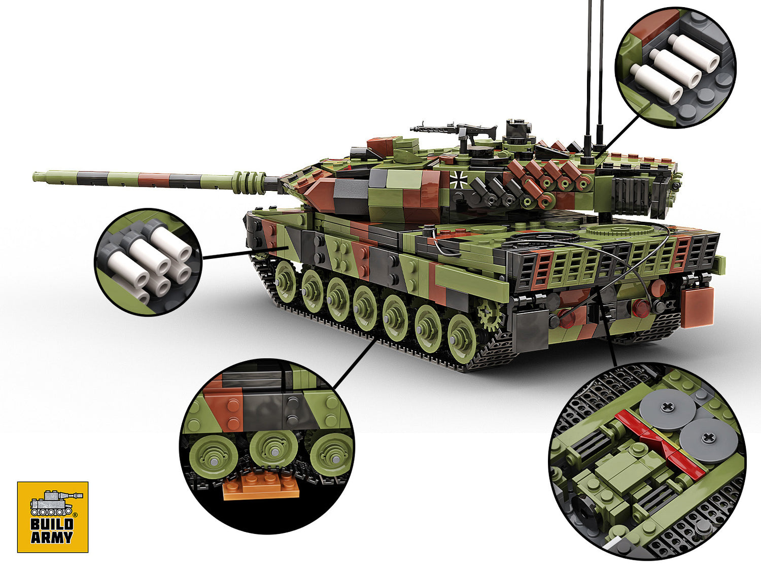Leopard 2A6 Main Battle Tank Military Building Block Set