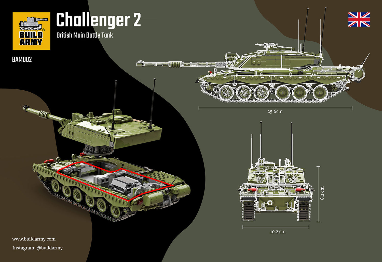 Challenger 2 Main Battle Tank Military Building Block Set