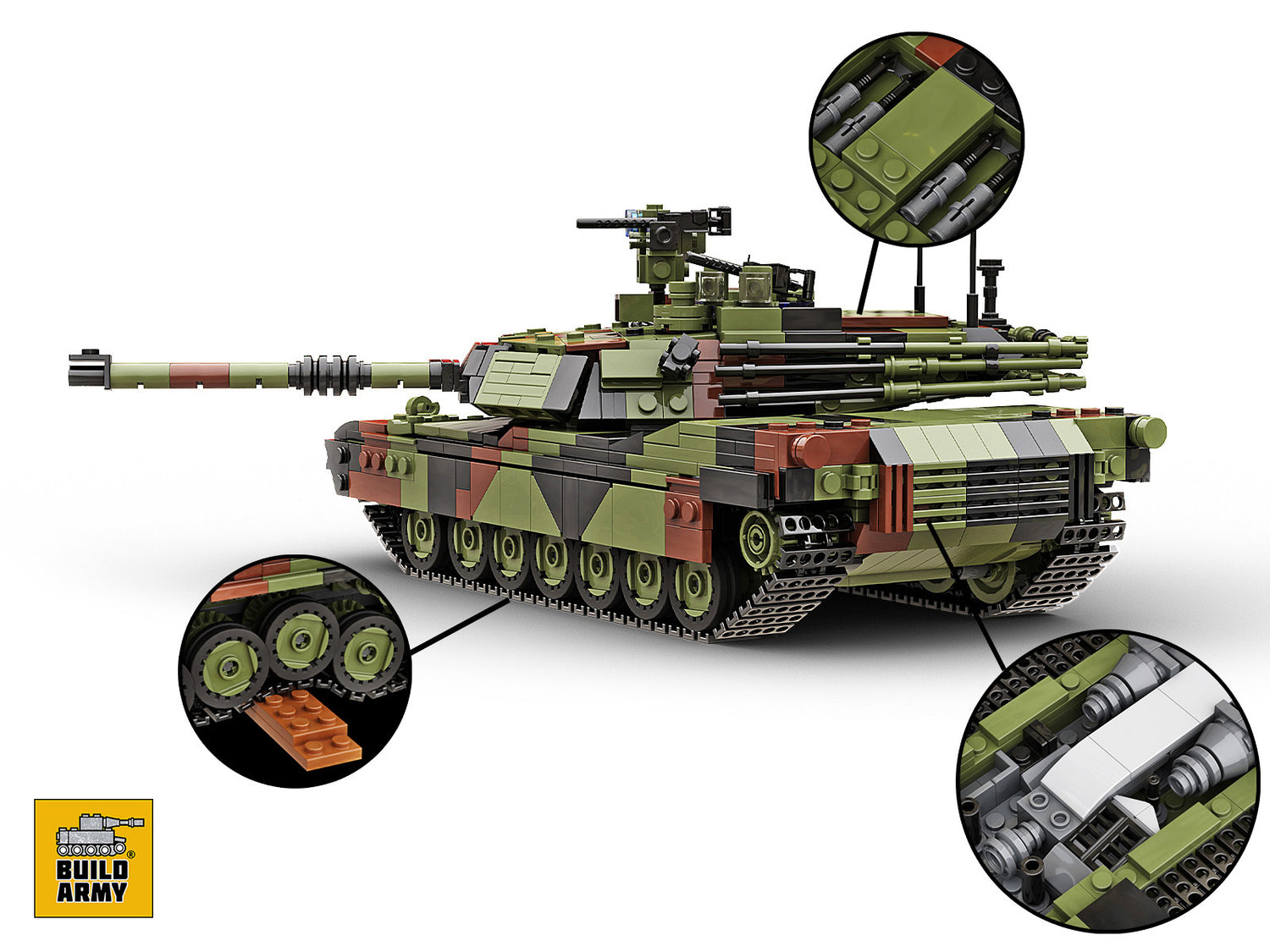 M1A2 Abrams Main Battle Tank Military Building Block Set