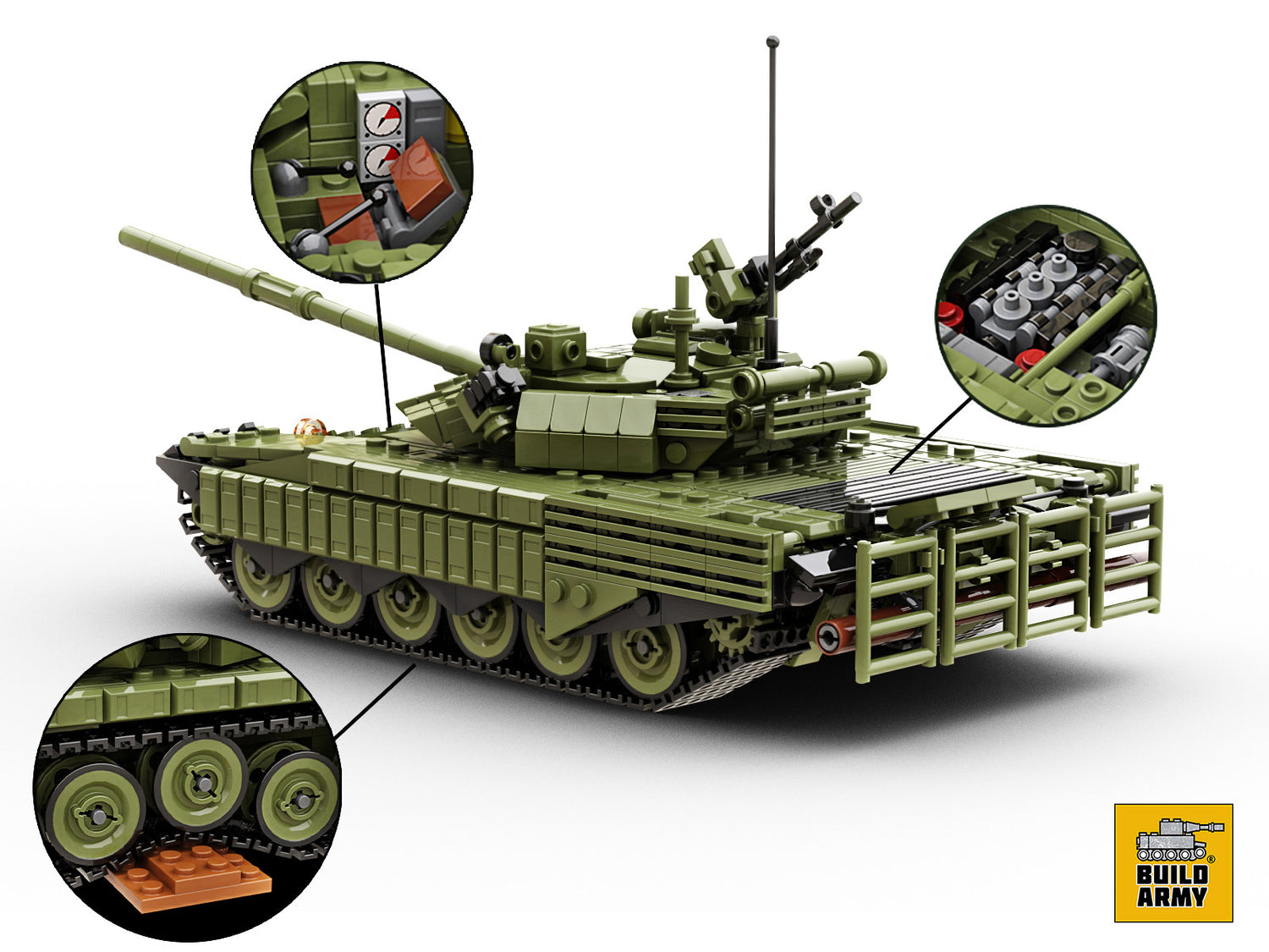 T-72 B3 Main Battle Tank Military Building Block Set