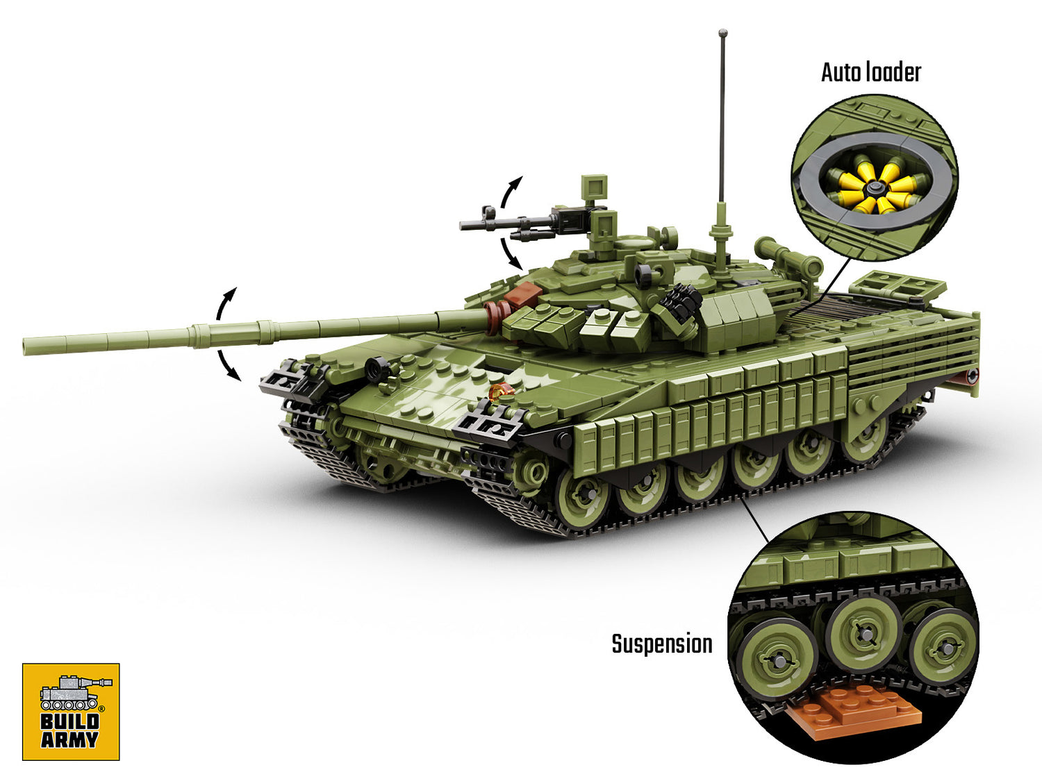 T-72 B3 Main Battle Tank Military Building Block Set