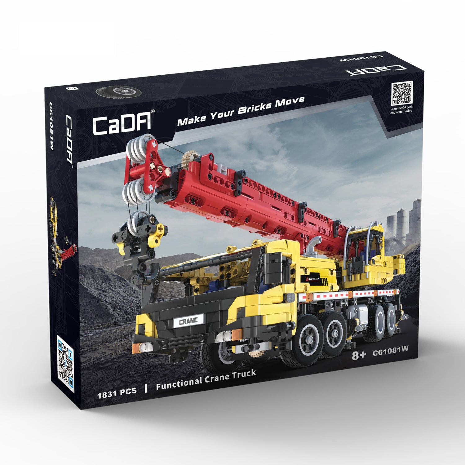 Cada Functional Mobile Crane Truck - 1831 pcs Block model kit C61081W