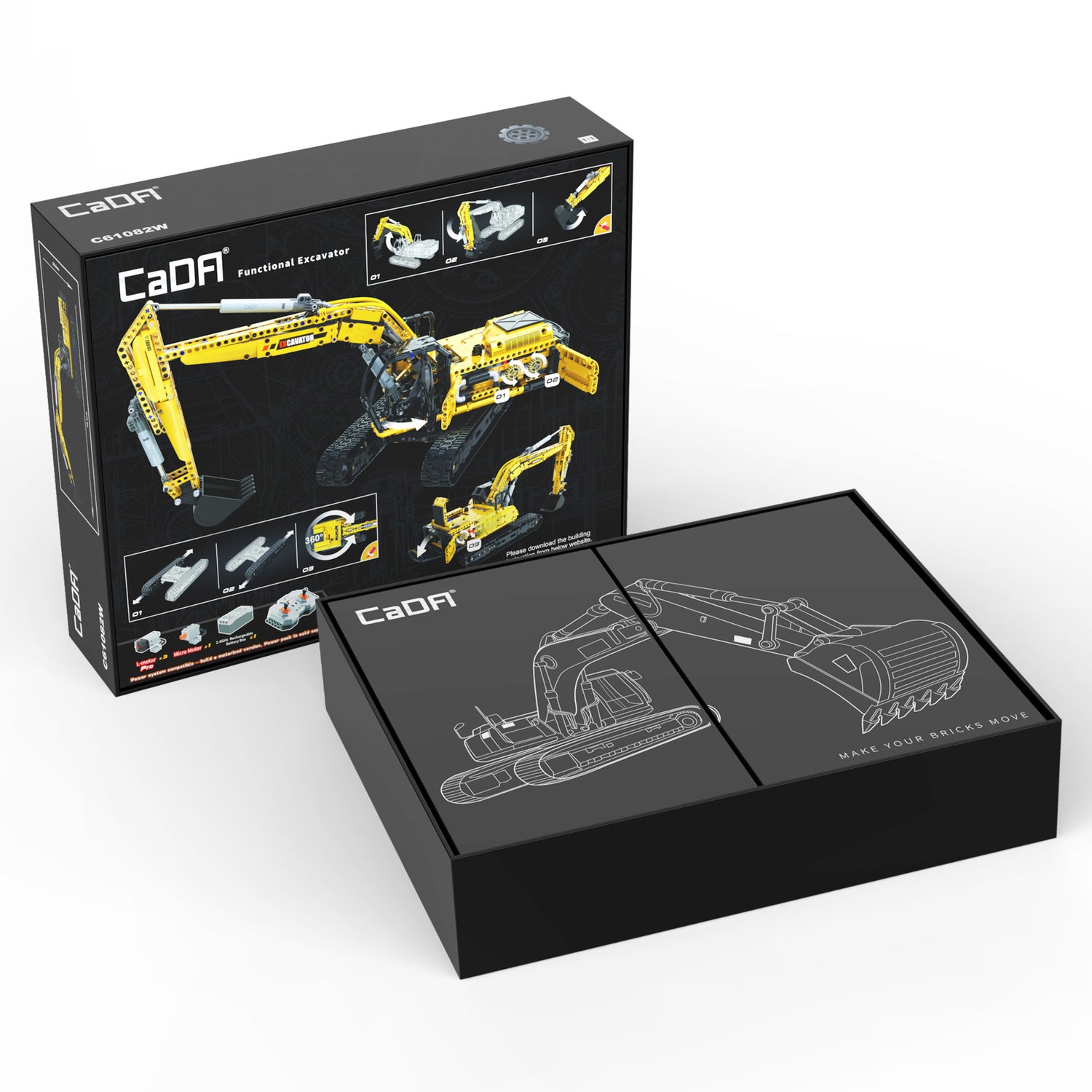 Cada Functional Excavator - 1702 pcs Digger Block Model Kit C61082W