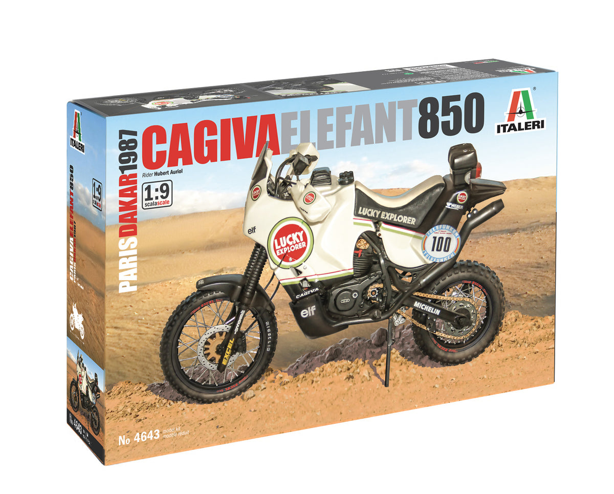 Italeri 1/9 Cagiva Elefant 850 Paris-Dakar 1987 Motorbike Scale Model Kit 4643