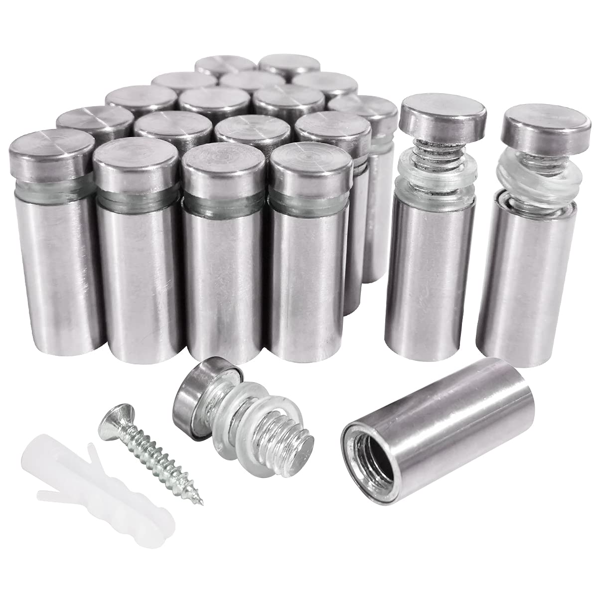 2 x chrome offstands, screws and plugs