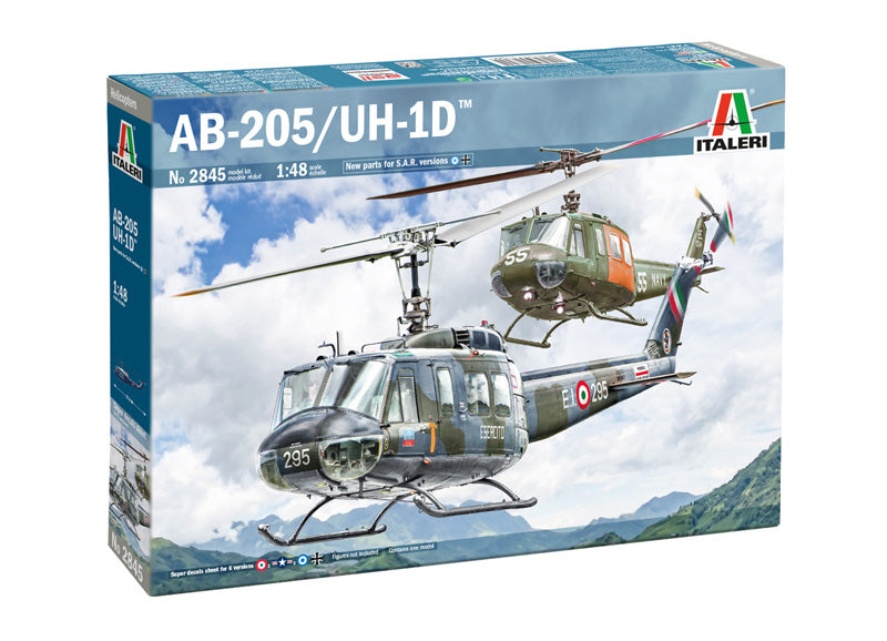 Italeri 1/48 AB.205 / UH-1D "SAR" Search & Rescue Helicopter Scale Model Kit 2845