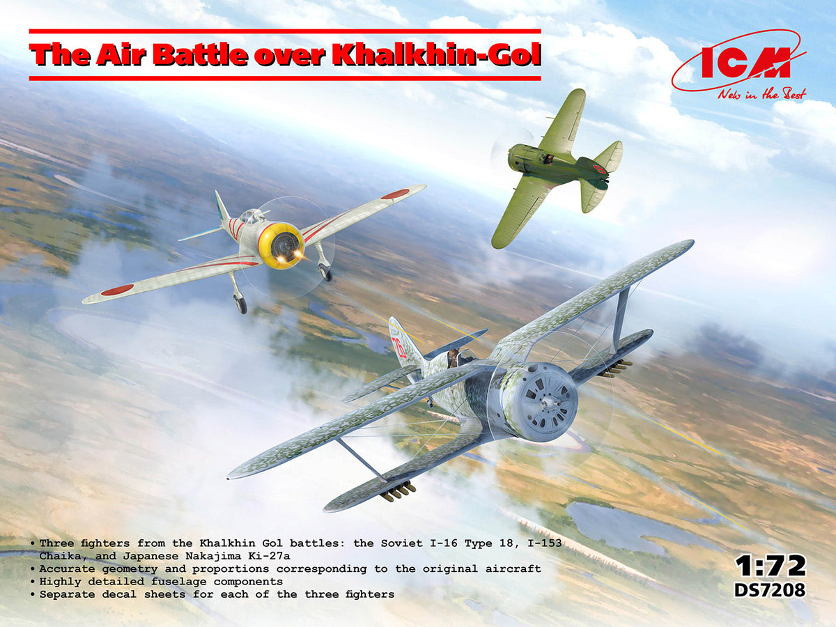 ICM 1/72 ‘Air Battle Over Khalkhin-Gol’ I-16 Type 18 / I-153 Chaika / Ki-27a (Set of 3 Aircraft)