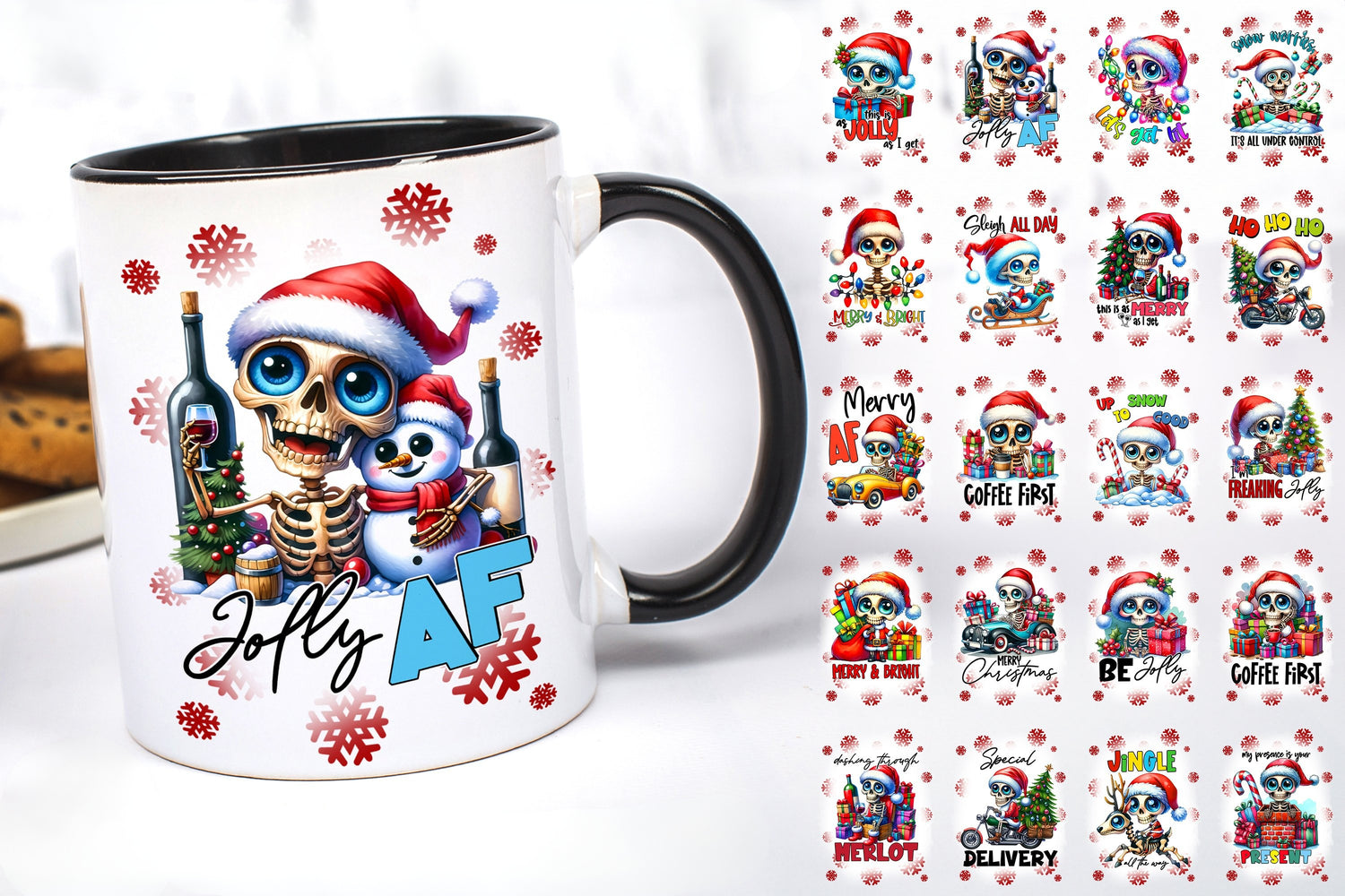 Sarcastic, funny & Rude Christmas Skeleton Coffee Mug