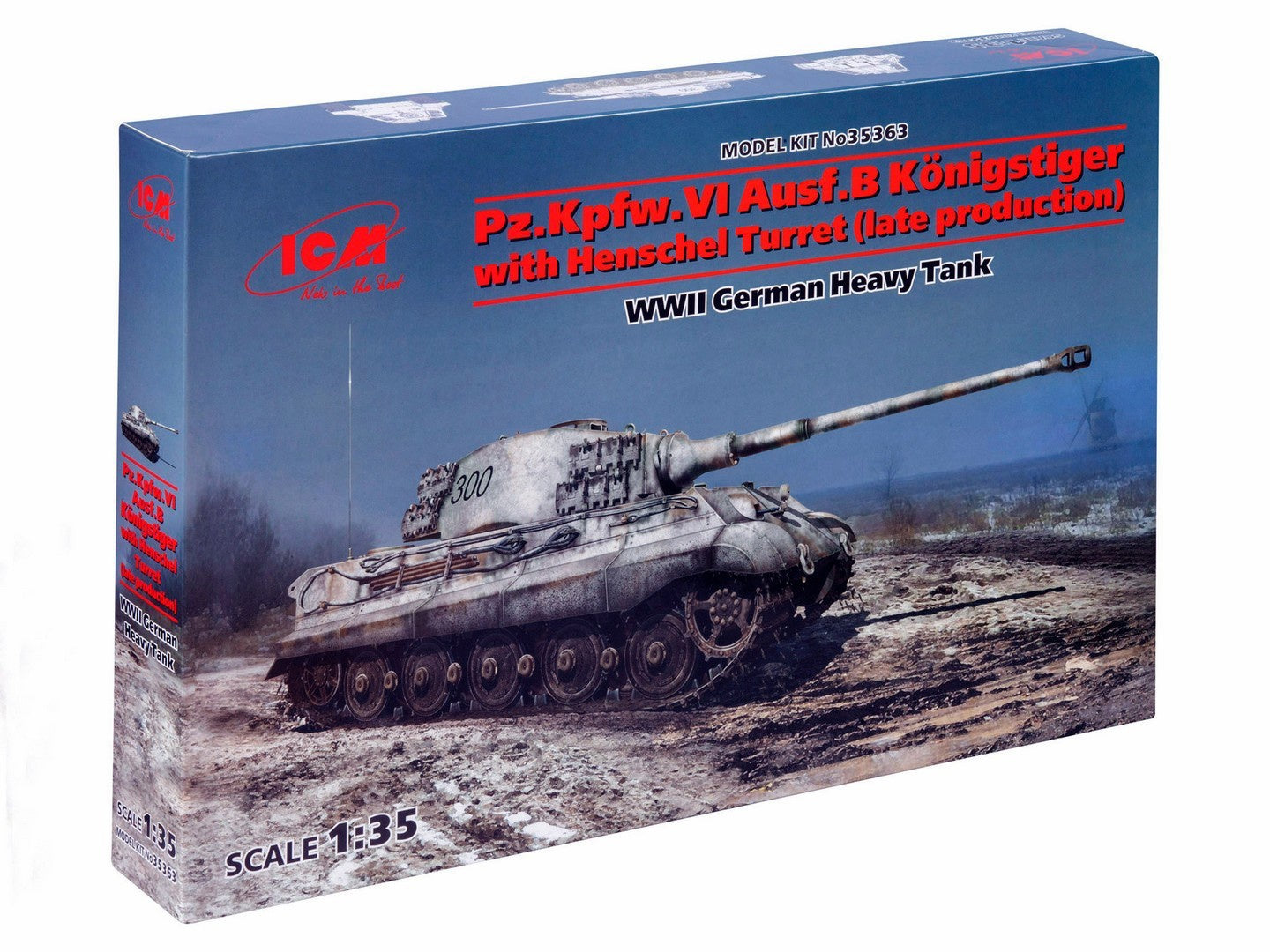 ICM 1/35 Pz.Kpfw.VI Ausf.B Konigstiger 1:35 Military Tank Model Kit 35363