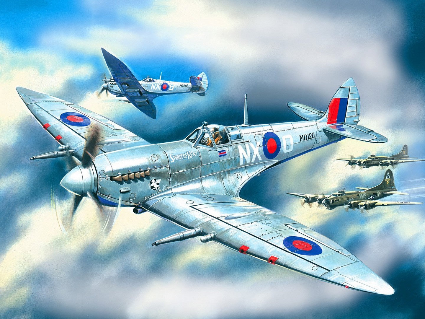 ICM 1:72 Spitfire Mk.VII WWII British Fighter Plane Scale model ICM48062