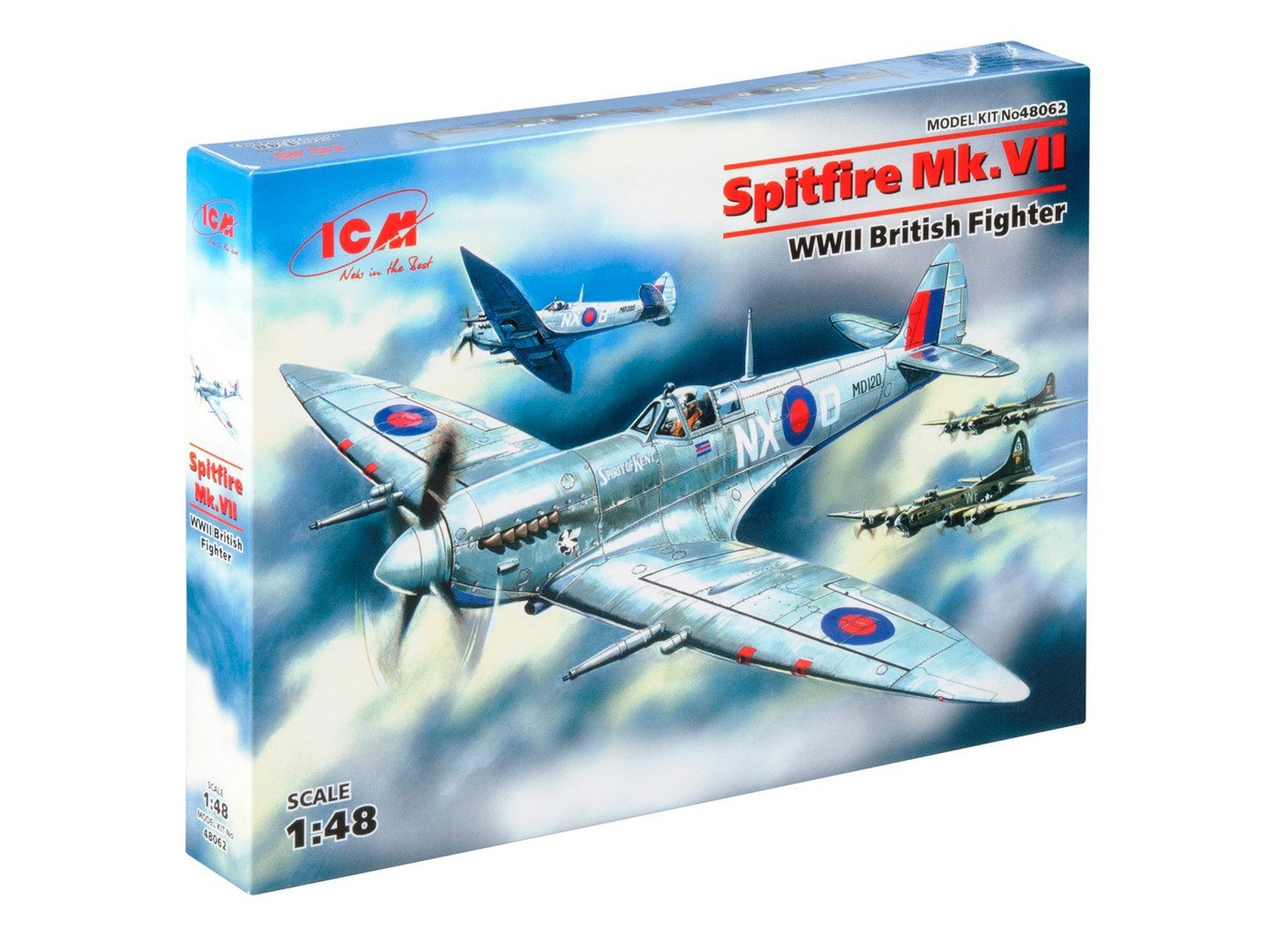 ICM 1:72 Spitfire Mk.VII WWII British Fighter Plane Scale model ICM48062