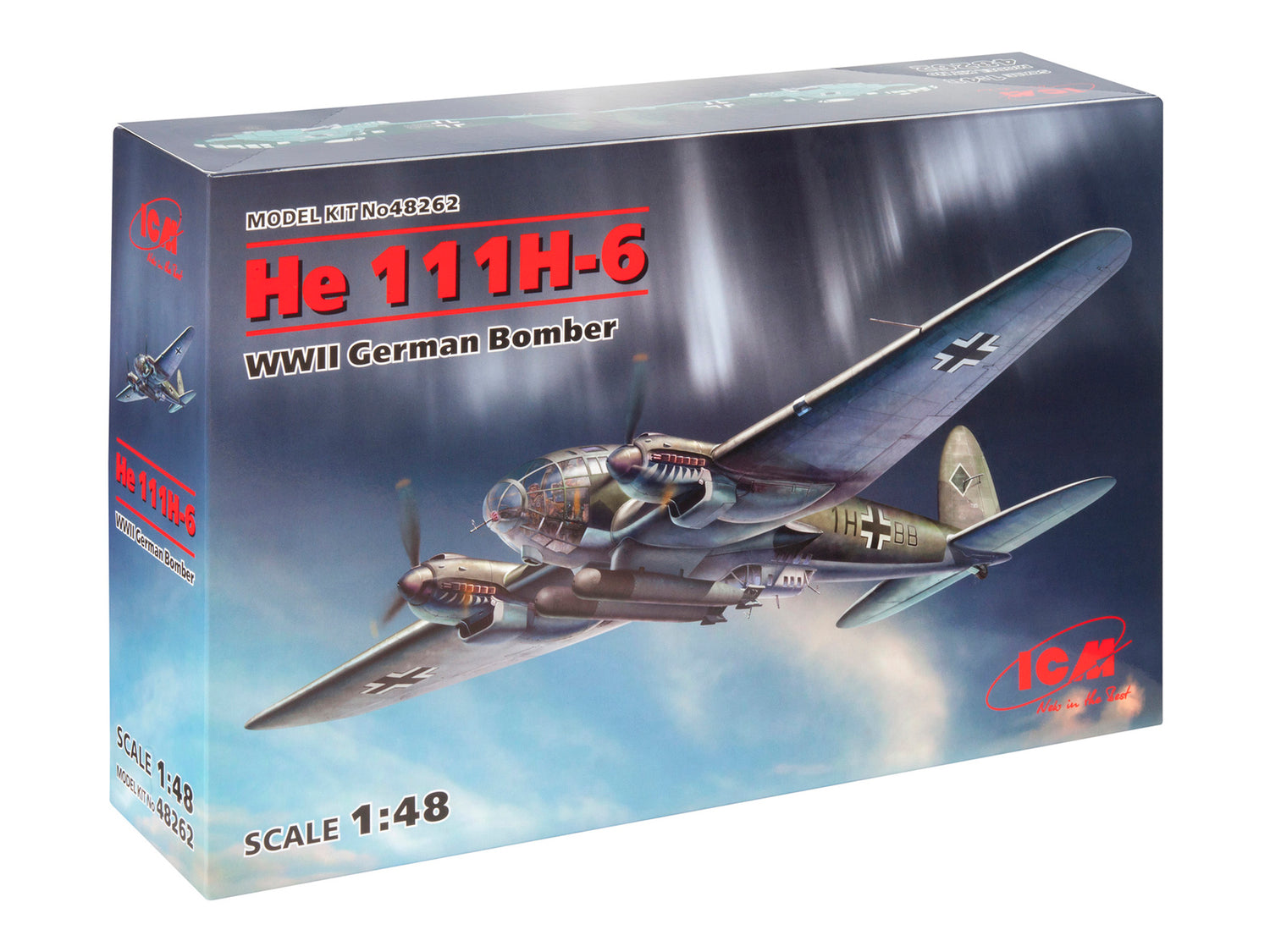 ICM 1/48 He 111H-6 WWII German Bomber Scale Model Kit 48262