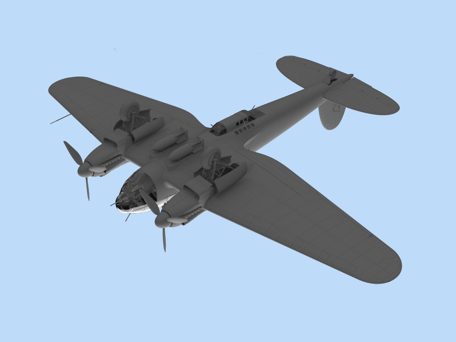 ICM 1/48 He 111H-6 WWII German Bomber Scale Model Kit 48262