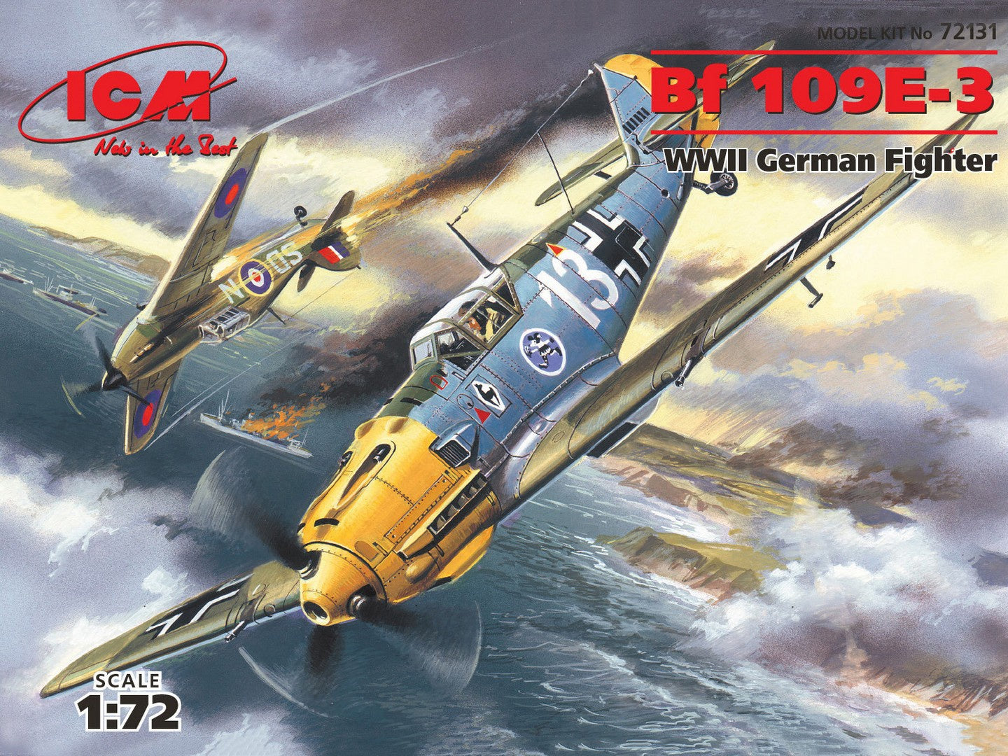ICM 1/72 Messerschmitt Bf 109E-3 WWII German Fighter Plane ICM72131